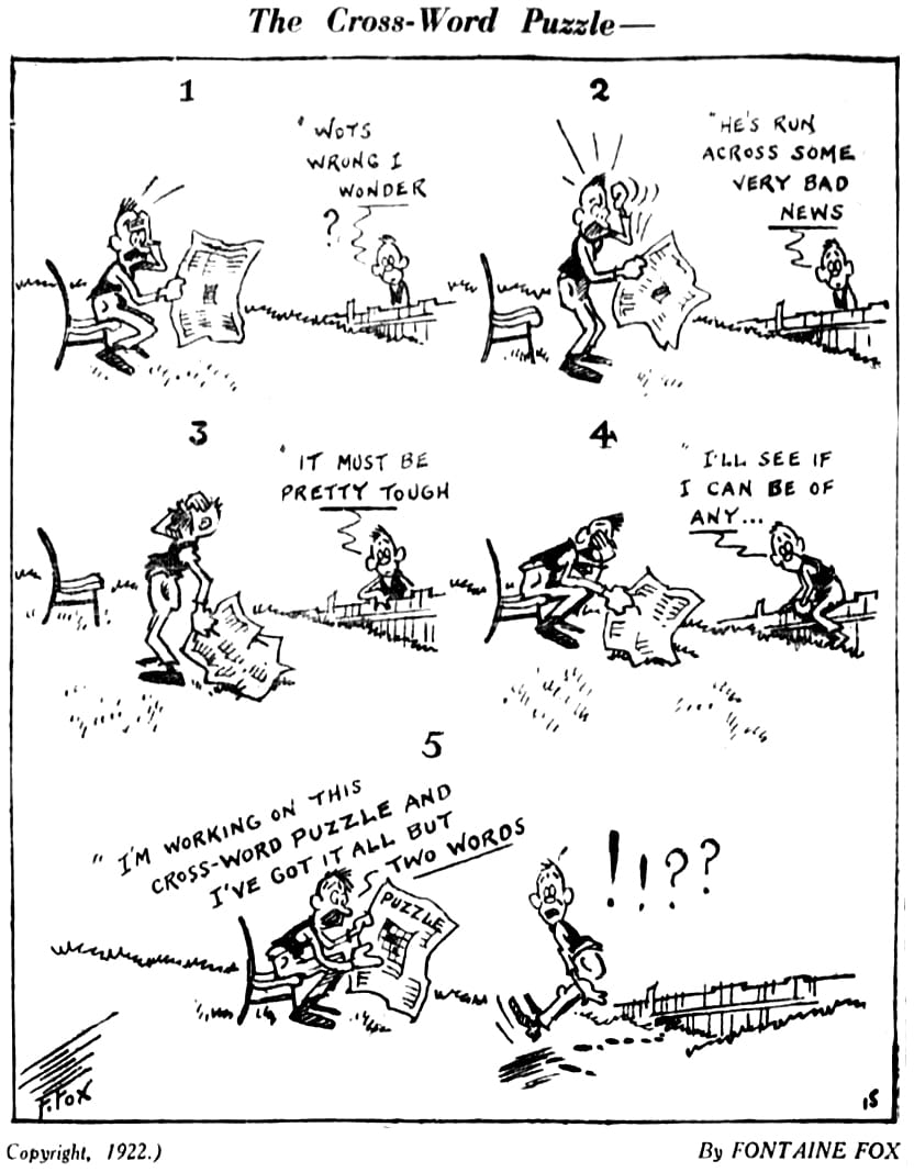 May 11, 1924: Crosswords invade the newspaper funnies